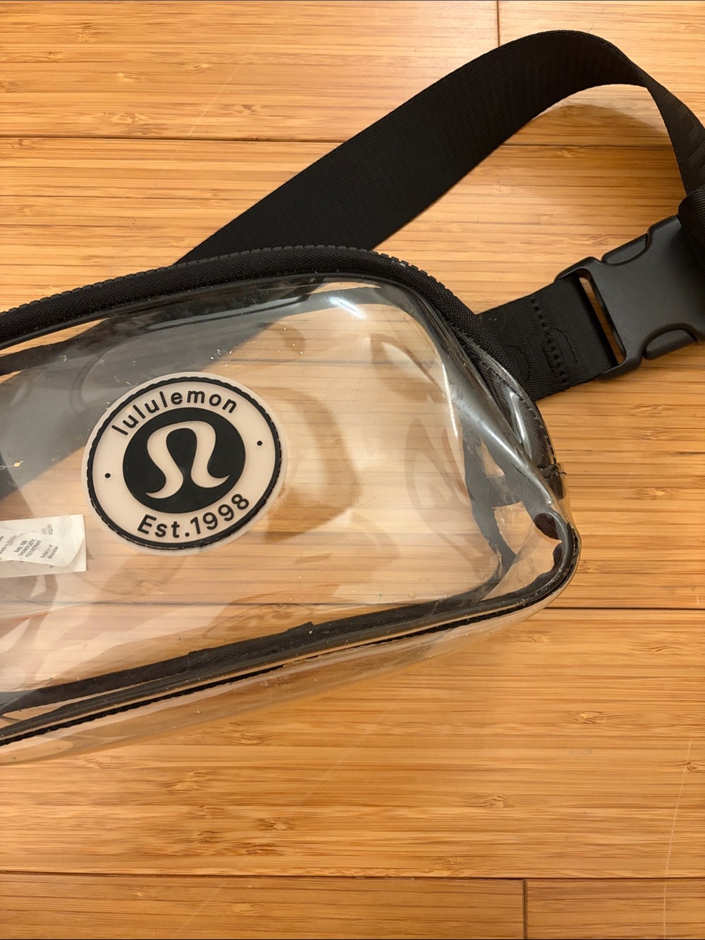 lululemon athletica Clear Belt Bag with Black Trim and Strap
